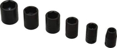 Proto - 6 Piece 1/4" Drive Impact Socket Set - 6 Points, 1/4" to 9/16" Range, Inch Measurement Standard - USA Tool & Supply