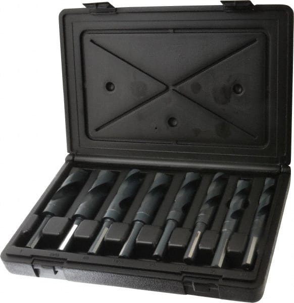 Chicago-Latrobe - 9/16 to 1", 118° Point, Oxide Finish, High Speed Steel Reduced Shank Drill Bit Set - USA Tool & Supply