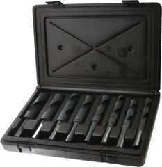 Chicago-Latrobe - 9/16 to 1", 118° Point, Oxide Finish, High Speed Steel Reduced Shank Drill Bit Set - USA Tool & Supply