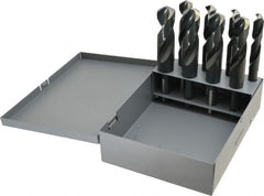 Chicago-Latrobe - 9/16 to 1", 118° Point, Oxide Finish, High Speed Steel Reduced Shank Drill Bit Set - USA Tool & Supply
