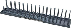 Made in USA - 34 Piece Capacity Deep & Shallow Metric Socket Tray - 1/2" Drive, Gray - USA Tool & Supply