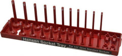 Made in USA - 26 Piece Capacity Deep & Shallow Inch Socket Tray - 1/4" Drive, Red - USA Tool & Supply