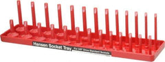 Made in USA - 26 Piece Capacity Deep & Shallow Inch Socket Tray - 3/8" Drive, Red - USA Tool & Supply