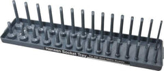 Made in USA - 30 Piece Capacity Deep & Shallow Metric Socket Tray - 3/8" Drive, Gray - USA Tool & Supply