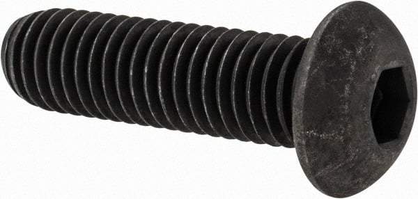 Value Collection - 1/2-13 UNC Hex Socket Drive, Button Screw - Alloy Steel, Black Oxide Finish, Fully Threaded, 1-3/4" Length Under Head - USA Tool & Supply