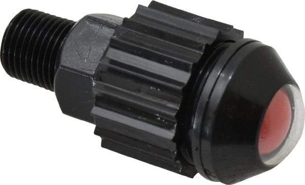 Norgren - 1/8" Male NPTF Bottom Rotowink Pressure Indicator - 15 to 150 psiG, Red Unactuated Color & Green Actuated Color - USA Tool & Supply