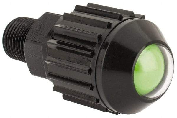 Norgren - 1/8" Male NPTF Bottom Rotowink Pressure Indicator - 15 to 150 psiG, Green Unactuated Color & Red Actuated Color - USA Tool & Supply