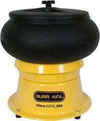 Burr King - 0.66 Cu Ft, 1/5 hp, Vibratory Tumbler - Adjustable Amplitude, Flow Through Drain - USA Tool & Supply