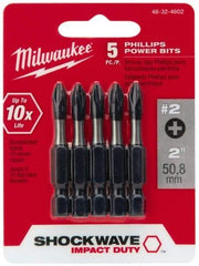 Milwaukee Tool - #2 Phillips Screwdriver Bit - 1/4" Hex Drive, 2" OAL - USA Tool & Supply