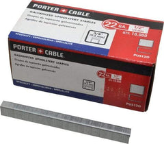 Porter-Cable - 1/2" Long x 3/8" Wide, 22 Gauge Crowned Construction Staple - Grade 2 Steel, Galvanized Finish - USA Tool & Supply