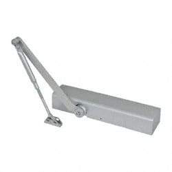 Yale - 48" Door Width, 13" Closer Body Length, Non-Handed Door Closer Manual Damper - Aluminum Finish, Non-Handed - USA Tool & Supply