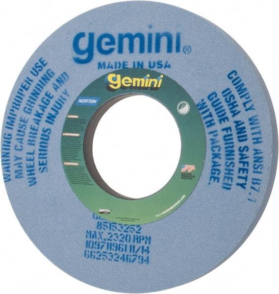 Norton - 14" Diam x 5" Hole x 1" Thick, J Hardness, 60 Grit Surface Grinding Wheel - Aluminum Oxide, Type 1, Medium Grade, 2,320 Max RPM, No Recess - USA Tool & Supply
