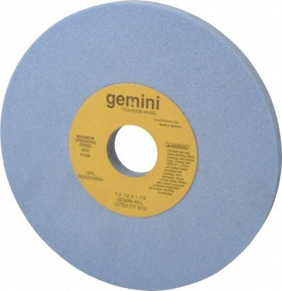 Norton - 7" Diam x 1-1/4" Hole x 1/2" Thick, L Hardness, 60 Grit Surface Grinding Wheel - Aluminum Oxide, Type 1, Medium Grade, 3,600 Max RPM, No Recess - USA Tool & Supply