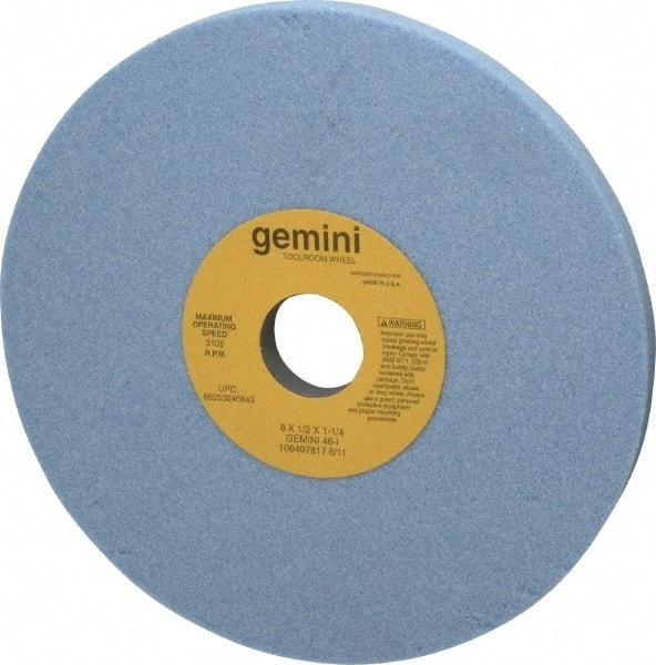 Norton - 8" Diam x 1-1/4" Hole x 1/2" Thick, I Hardness, 46 Grit Surface Grinding Wheel - Aluminum Oxide, Type 1, Coarse Grade, 3,105 Max RPM, No Recess - USA Tool & Supply