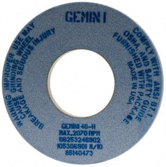 Norton - 12" Diam x 5" Hole x 1" Thick, H Hardness, 46 Grit Surface Grinding Wheel - Aluminum Oxide, Type 1, Coarse Grade, 2,070 Max RPM, No Recess - USA Tool & Supply