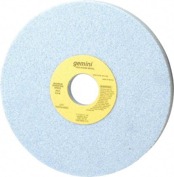 Norton - 7" Diam x 1-1/4" Hole x 3/4" Thick, H Hardness, 46 Grit Surface Grinding Wheel - Aluminum Oxide, Type 5, Coarse Grade, 3,600 Max RPM, One-Side Recess - USA Tool & Supply