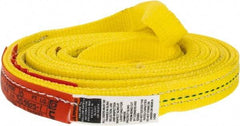 Lift-All - 10' Long x 1" Wide, 3,200 Lb Vertical Capacity, 2 Ply, Polyester Web Sling - 2,500 Lb Choker Capacity, Yellow - USA Tool & Supply