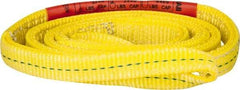 Lift-All - 6' Long x 1" Wide, 3,200 Lb Vertical Capacity, 2 Ply, Polyester Web Sling - 2,500 Lb Choker Capacity, Yellow - USA Tool & Supply