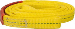 Lift-All - 8' Long x 1" Wide, 3,200 Lb Vertical Capacity, 2 Ply, Polyester Web Sling - 2,500 Lb Choker Capacity, Yellow - USA Tool & Supply