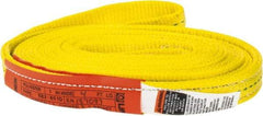 Lift-All - 14' Long x 1" Wide, 3,200 Lb Vertical Capacity, 2 Ply, Polyester Web Sling - 2,500 Lb Choker Capacity, Yellow - USA Tool & Supply