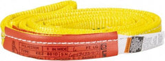 Lift-All - 6' Long x 1" Wide, 3,200 Lb Vertical Capacity, 2 Ply, Polyester Web Sling - 2,500 Lb Choker Capacity, Yellow - USA Tool & Supply