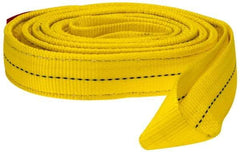 Lift-All - 10' Long x 2" Wide, 6,400 Lb Vertical Capacity, 2 Ply, Polyester Web Sling - 5,000 Lb Choker Capacity, Yellow - USA Tool & Supply