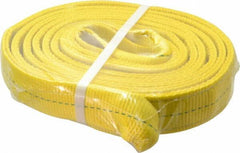 Lift-All - 14' Long x 2" Wide, 6,400 Lb Vertical Capacity, 2 Ply, Polyester Web Sling - 5,000 Lb Choker Capacity, Yellow - USA Tool & Supply