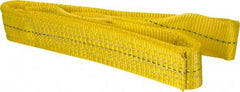Lift-All - 4' Long x 2" Wide, 6,400 Lb Vertical Capacity, 2 Ply, Polyester Web Sling - 5,000 Lb Choker Capacity, Yellow - USA Tool & Supply