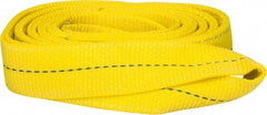 Lift-All - 8' Long x 2" Wide, 6,400 Lb Vertical Capacity, 2 Ply, Polyester Web Sling - 5,000 Lb Choker Capacity, Yellow - USA Tool & Supply