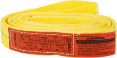 Lift-All - 10' Long x 2" Wide, 6,400 Lb Vertical Capacity, 2 Ply, Polyester Web Sling - 5,000 Lb Choker Capacity, Yellow - USA Tool & Supply