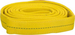 Lift-All - 12' Long x 2" Wide, 6,400 Lb Vertical Capacity, 2 Ply, Polyester Web Sling - 5,000 Lb Choker Capacity, Yellow - USA Tool & Supply