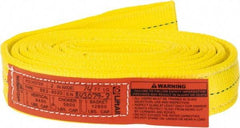 Lift-All - 14' Long x 2" Wide, 6,400 Lb Vertical Capacity, 2 Ply, Polyester Web Sling - 5,000 Lb Choker Capacity, Yellow - USA Tool & Supply