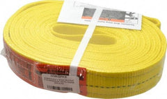 Lift-All - 16' Long x 2" Wide, 6,400 Lb Vertical Capacity, 2 Ply, Polyester Web Sling - 5,000 Lb Choker Capacity, Yellow - USA Tool & Supply