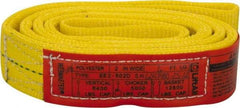 Lift-All - 6' Long x 2" Wide, 6,400 Lb Vertical Capacity, 2 Ply, Polyester Web Sling - 5,000 Lb Choker Capacity, Yellow - USA Tool & Supply