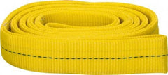 Lift-All - 8' Long x 2" Wide, 6,400 Lb Vertical Capacity, 2 Ply, Polyester Web Sling - 5,000 Lb Choker Capacity, Yellow - USA Tool & Supply