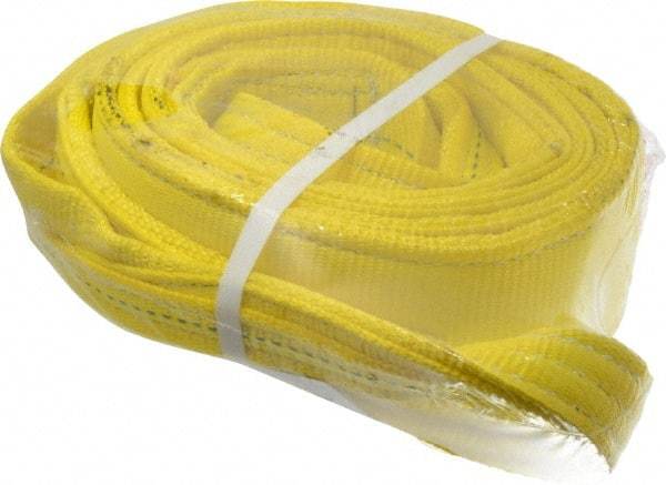 Lift-All - 10' Long x 3" Wide, 8,600 Lb Vertical Capacity, 2 Ply, Polyester Web Sling - 6,900 Lb Choker Capacity, Yellow - USA Tool & Supply