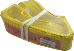 Lift-All - 3' Long x 3" Wide, 8,600 Lb Vertical Capacity, 2 Ply, Polyester Web Sling - 6,900 Lb Choker Capacity, Yellow - USA Tool & Supply