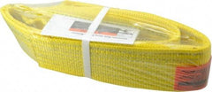 Lift-All - 4' Long x 3" Wide, 8,600 Lb Vertical Capacity, 2 Ply, Polyester Web Sling - 6,900 Lb Choker Capacity, Yellow - USA Tool & Supply