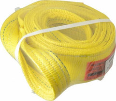 Lift-All - 8' Long x 3" Wide, 8,600 Lb Vertical Capacity, 2 Ply, Polyester Web Sling - 6,900 Lb Choker Capacity, Yellow - USA Tool & Supply