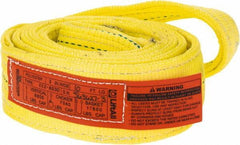 Lift-All - 10' Long x 3" Wide, 8,600 Lb Vertical Capacity, 2 Ply, Polyester Web Sling - 6,900 Lb Choker Capacity, Yellow - USA Tool & Supply