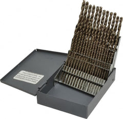 Chicago-Latrobe - 135° Point, Gold Finish, Cobalt Jobber Length Drill Bit Set - USA Tool & Supply