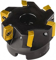 Seco - 4 Inserts, 40mm Cut Diam, 16mm Arbor Diam, 15mm Max Depth of Cut, Indexable Square-Shoulder Face Mill - 90° Lead Angle, 40mm High, AP.. 1604 Insert Compatibility - USA Tool & Supply