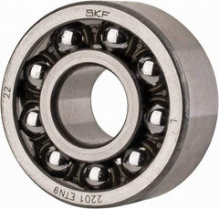 SKF - 12mm Bore Diam, 32mm OD, Open Self Aligning Radial Ball Bearing - 14mm Wide, 2 Rows, Round Bore, 427 Lb Static Capacity, 1,920 Lb Dynamic Capacity - USA Tool & Supply