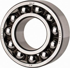 SKF - 25mm Bore Diam, 52mm OD, Open Self Aligning Radial Ball Bearing - 18mm Wide, 2 Rows, Round Bore, 989 Lb Static Capacity, 3,780 Lb Dynamic Capacity - USA Tool & Supply