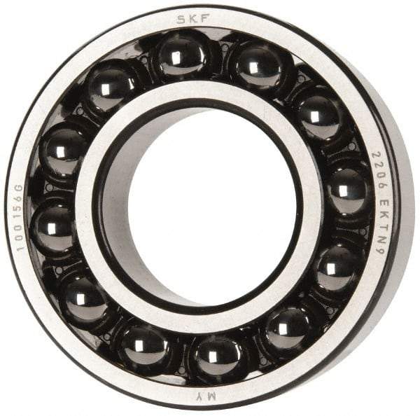 SKF - 30mm Bore Diam, 62mm OD, Open Self Aligning Radial Ball Bearing - 20mm Wide, 2 Rows, Round Bore, 1,510 Lb Static Capacity, 5,350 Lb Dynamic Capacity - USA Tool & Supply