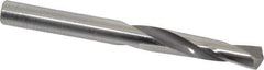 CJT - 0.257" 135° Spiral Flute Carbide-Tipped Screw Machine Drill Bit - Bright Finish, Right Hand Cut, 1-1/2" Flute Length, 2-11/16" OAL, Faceted Split Point, Straight Shank - USA Tool & Supply