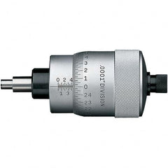 Starrett - 1 Inch, 2-1/16 Inch Plain Thimble, 5/16 Inch Diameter x 1-7/16 Inch Long Spindle, Mechanical Micrometer Head - USA Tool & Supply