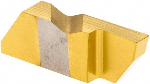 Tool-Flo - 3125FLGD Grade GP50, 3.18mm Cutting Width Carbide Grooving Insert - 1/4" Max Depth of Cut, Right Hand, 0.005 to 0.01" Corner Radius, TiN Finish - USA Tool & Supply
