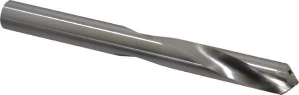 CJT - 39/64" 125° Spiral Flute Carbide-Tipped Screw Machine Drill Bit - Bright Finish, Right Hand Cut, 3-7/16" Flute Length, 5-27/32" OAL, Faceted Point, Straight Shank, Through Coolant - USA Tool & Supply