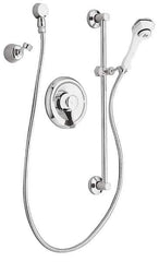 Moen - Concealed, One Handle, Chrome Coated, Steel, Valve and Flex Shower Head - Lever Handle - USA Tool & Supply